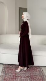 Sibil Fularlı Takım - Mürdüm - Görsel 6