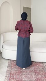 Etnik Ceketli İkili Elbise - Bordo - Görsel 3