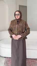 Etnik Ceketli İkili Elbise – Kahve (haftaya çarşamba kargoda ) - Görsel 3