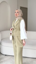 Penta Blazer Yelekli Takım – Yeşil - Görsel 5