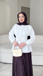 Selva Kemerli Gömlek – Beyaz