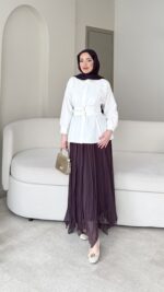 Selva Kemerli Gömlek – Beyaz - Görsel 4