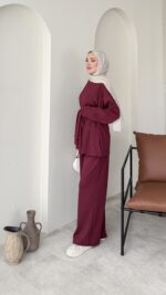 Liza Bağlamalı Oyşo Takım - Bordo - Görsel 2