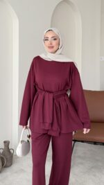 Liza Bağlamalı Oyşo Takım - Bordo - Görsel 3