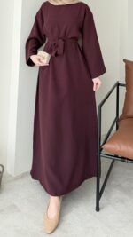 Esil Tensel Elbise - Bordo ( Ön sipariştir ) - Görsel 5