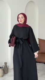 Esil Tensel Elbise - Siyah - Görsel 3