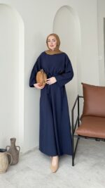 Esil Tensel Elbise - Lacivert