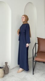 Esil Tensel Elbise - Lacivert - Görsel 2