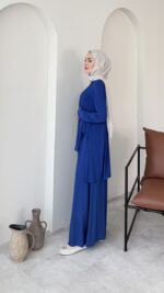 Perna Kesimli Candy Takım - Açık Lacivert - Görsel 2