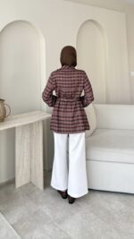 Elite Ekose Desenli Gömlek - Kahverengi - Görsel 6