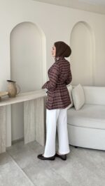 Elite Ekose Desenli Gömlek - Kahverengi - Görsel 5