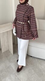 Elite Ekose Desenli Gömlek - Kahverengi - Görsel 4