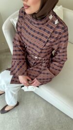 Elite Ekose Desenli Gömlek - Kahverengi - Görsel 2