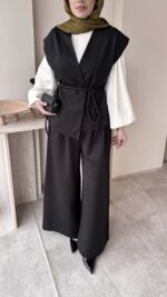 Calm Yelekli Takım - Siyah - Görsel 3