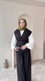 Calm Yelekli Takım - Siyah - Görsel 2