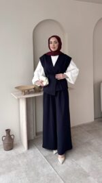 Calm Yelekli Takım - Lacivert