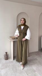 Calm Yelekli Takım - Yağ Yeşili