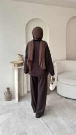 Glow Taşlı Takım - Kahverengi - Görsel 5