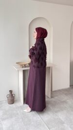 Velvet Jileli Ceket Takım - Bordo - Görsel 4