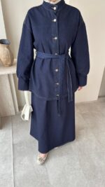 Aura Etekli Kot Takım - Koyu Lacivert - Görsel 4