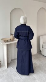 Aura Etekli Kot Takım - Koyu Lacivert - Görsel 5