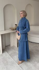 Aura Etekli Kot Takım - Mavi - Görsel 4