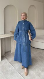 Aura Etekli Kot Takım - Mavi