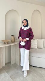 Vintage Ekose Detaylı Gömlek - Pembe