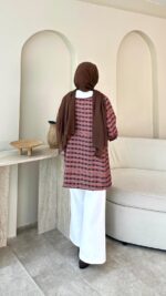 Vintage Ekose Detaylı Gömlek - Kahverengi - Görsel 6