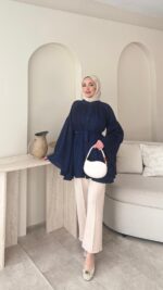 Luxe Piliseli Gömlek - Lacivert