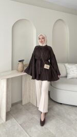 Luxe Piliseli Gömlek - Kahverengi