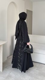 Loom Çiçek Desen Elbise - Siyah (Ön Sipariştir Salı Kargolanacak) - Görsel 3