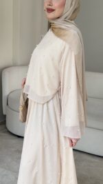 Balm İnci İşlemeli Takım - Vizon - Görsel 5