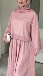 Balm İnci İşlemeli Takım - Pembe - Görsel 4