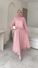 Balm İnci İşlemeli Takım - Pembe