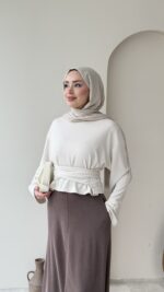 Moss Bağlamalı Bluz - Taş