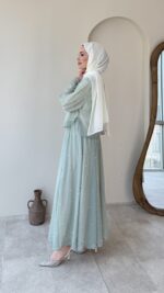 Balm İnci İşlemeli Takım - Mint Yeşil - Görsel 5