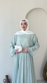 Balm İnci İşlemeli Takım - Mint Yeşil - Görsel 2