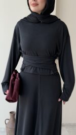 Moss Bağlamalı Bluz - Siyah - Görsel 2