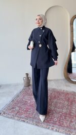 Hare Taşlı Takım - Lacivert