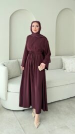 Elvis Bağlamalı Elbise - Bordo ( Ön sipariş bayram sonrası çıkacaktır  )