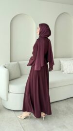 Elvis Bağlamalı Elbise - Bordo ( Ön sipariş bayram sonrası çıkacaktır  ) - Görsel 7