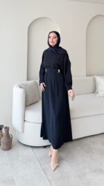 Meyla Gold Detaylı Elbise - Lacivert ( ön sipariş )