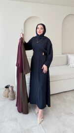 Meyla Gold Detaylı Elbise - Lacivert ( ön sipariş ) - Görsel 2