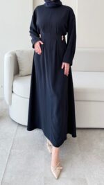 Meyla Gold Detaylı Elbise - Lacivert ( ön sipariş ) - Görsel 5