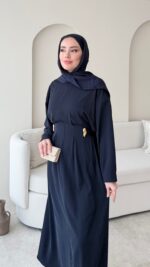 Meyla Gold Detaylı Elbise - Lacivert ( ön sipariş ) - Görsel 7