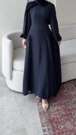 Talya Bağlama Detaylı Elbise – Lacivert - Görsel 5