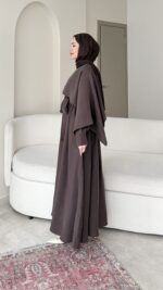 Anka Pelerinli Elbise - Kahve - Görsel 6