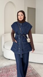 Divi Yelekli Kot Takım - Lacivert - Görsel 2