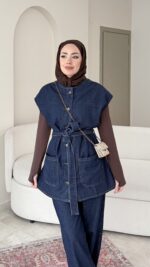 Divi Yelekli Kot Takım - Lacivert - Görsel 3